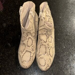 Snakeskin booties size 9.5